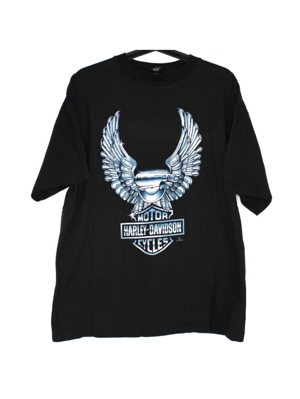Harley Davidson Mens Large Eagle Engine Spell Out Biker T-Shirt N1444